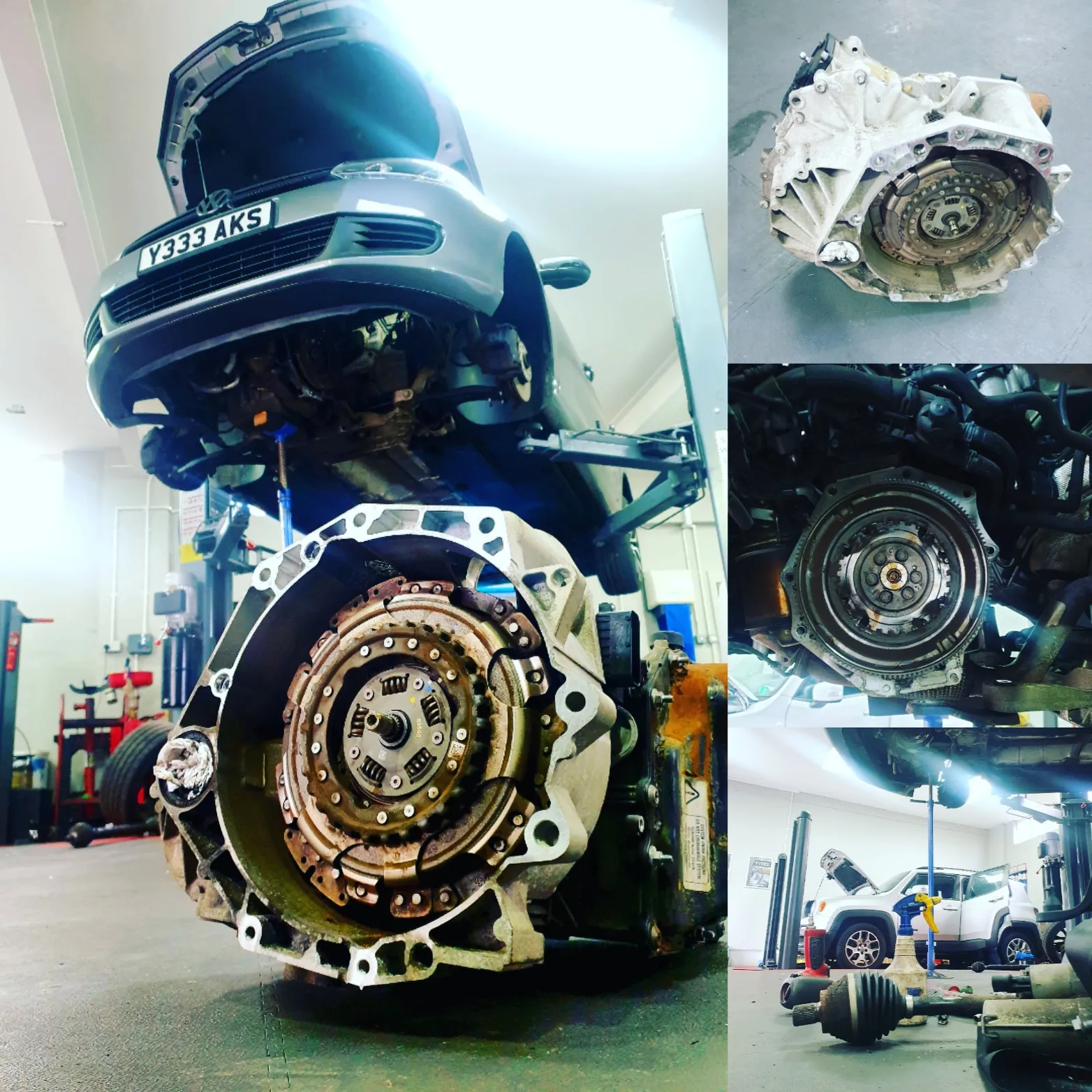 Car with engine removed