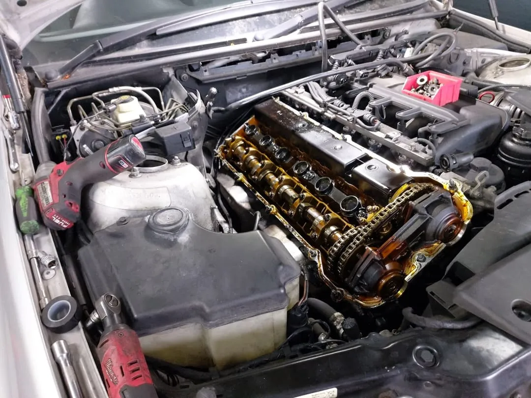 Car with engine exposed