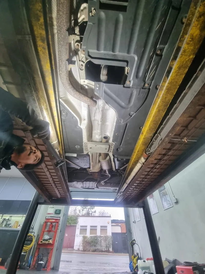 Underneath the car
